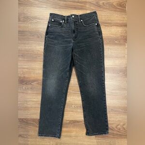 Madewell The Perfect Vintage Jeans- light black wash ankle length jeans